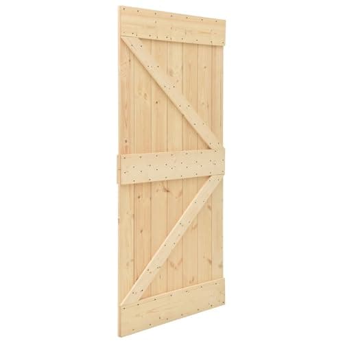 Image of Narvik Natural Solid Pine Door, 100 x 210 cm, Interior, Modern Wooden Design with Clean Lines, Functional for Room, House and Apartment, Space-saving and Easy to Clean