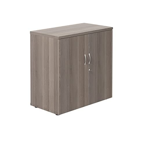 Image of Office Hippo Heavy Duty Office Cupboard, Robust Office Storage with Adjustable Shelf, Lockable, Grey Oak, 80 x 45 x 80 cm