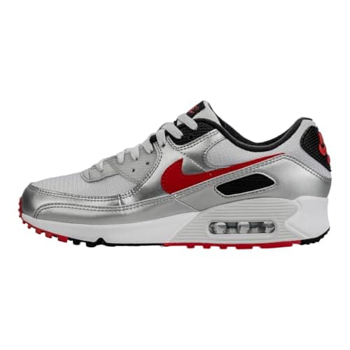 Image of NIKE Air Max 90 Men's Trainers Sneakers Fashion Shoes DX4233 (Photon Dust/Metallic Silver/Black/University Red 001) UK13 (EU48.5)