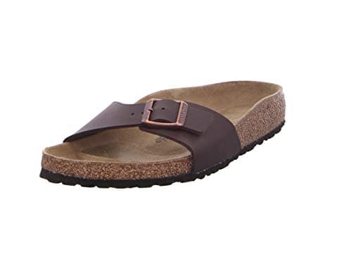 Image of Birkenstock Men's Madrid Birko Flor Slippers, Dark Brown 040393, 6 UK Narrow