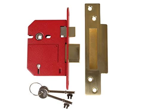 Image of Union Locks Strongbolt 2200S BS 5-Lever Mortice Sash Lock 81mm - Brass Satin (Boxed)