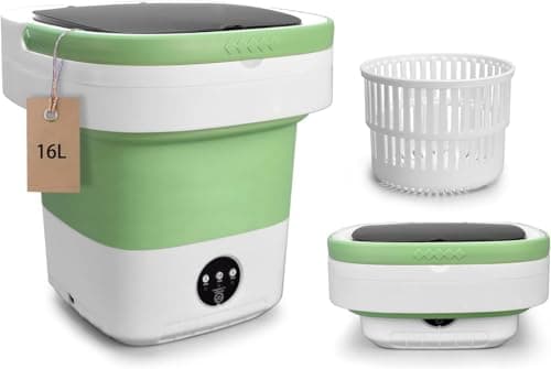 Image of Portable Washing Machine, 16L Upgraded with Spin Basket Laundry Machine, 3 Cleaning Modes Suitable for Small Clothes, Foldable Design Ideal for Hotel, Campain, Apartment and Home