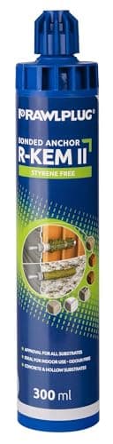 Image of Rawlplug Fixing Kit with Polyester Resin, Threaded Rods for Concrete | Strong Chemical Anchor with 2 Mixer Nozzles for Standard Cartridge Gun | Styrene Free for Multiple Use, 300ml,R-KEM-II-300