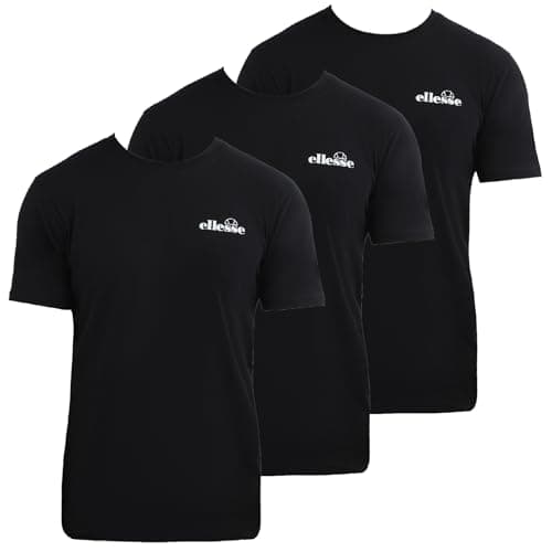 Image of Ellesse Mens Azzini T-Shirt, Three Pack, Black LGE