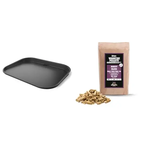 Image of Ninja Woodfire Flat Plate, Compatible with Ninja Woodfire Electric BBQ Grill (OG700 Series) & Woodfire Pellets, Robust Blend, 900g Bag, Up to 20 Cooking Sessions, Hardwood Pellets, Only