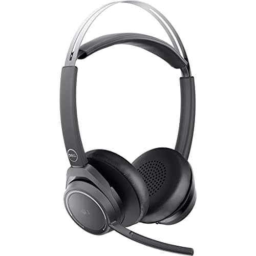 Image of Dell Premier Wireless ANC Headset – WL7022, Control Panel on Headset Includes Call Control, Adjustable Leatherette Headband and Earpads, USB Dongle, Adjustable Boom Mic, Charging Stand - Black