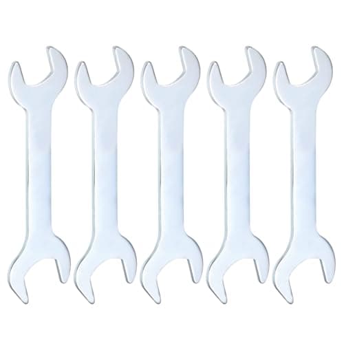Image of sourcing map 5pcs Double Open End Thin Wrench 14mm x 17mm Metric Super Thin Small Flat Head Wrench Galvanizing Open Ended Spanner for Automotive Repair Furniture Assembly