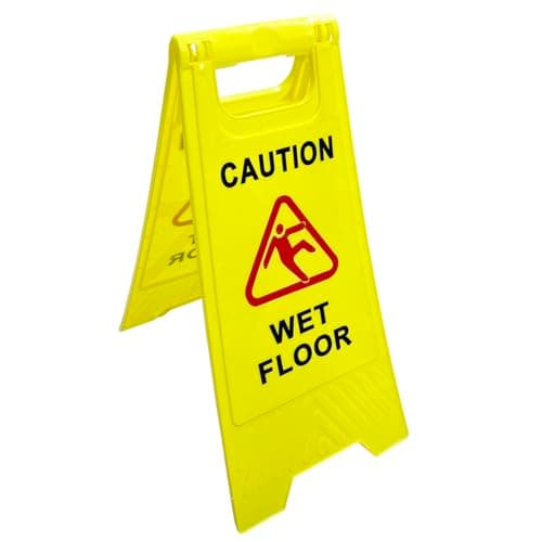 Image of Yellow Wet Floor Sign - A Frame Caution Wet Warning Sign 60 cm X 29 cm (Pack of 1)