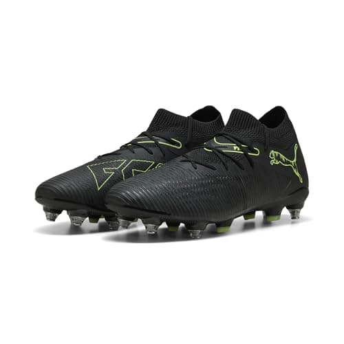 Image of Puma Unisex Future 8 Match Mixed Soft Ground Football Boots, Puma Black-Fizzy Light-Green Terrain, 10 UK