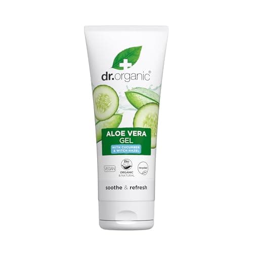 Image of Dr Organic Aloe Vera Gel with Cucumber, Soothing, All Skin Types, Natural, Vegan, Cruelty-Free, Paraben & SLS-Free, Recycled & Recyclable, Organic, 200ml, Packaging may vary