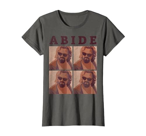 Image of The Big Lebowski Abide Four Box Up T-Shirt, Women, Asphalt Grey, X-Large