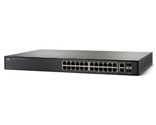 Image of Cisco Small Business Smart Switch SLM224G - Switch - Managed - 24 ports - Ethernet, Fast Ethernet - 10Base-T, 100Base-TX + 2x10/100/1000Base-T/SFP (mini-GBIC)(uplink) - external