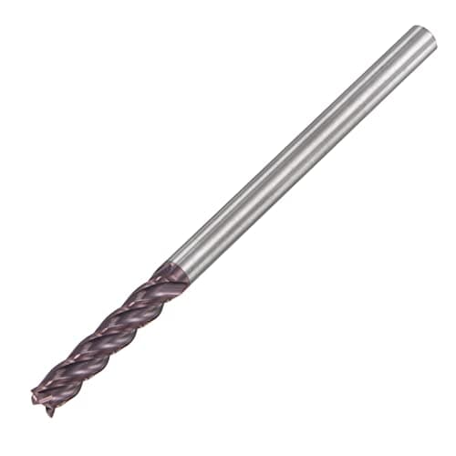 Image of sourcing map Square Nose End Mill, 6mm Tip Dia Solid Carbide AlTiN Coated CNC Router Bits 4 Flute Spiral Milling Cutter HRC55 with 6mm Shank 100mm (4-inch) Length