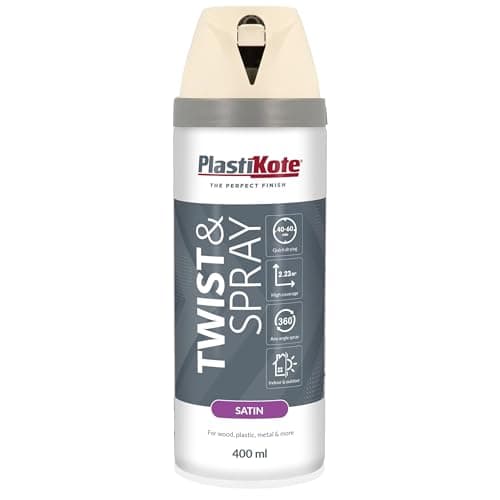 Image of Plasti-kote 22101 400ml Premium Spray Paint Satin - White