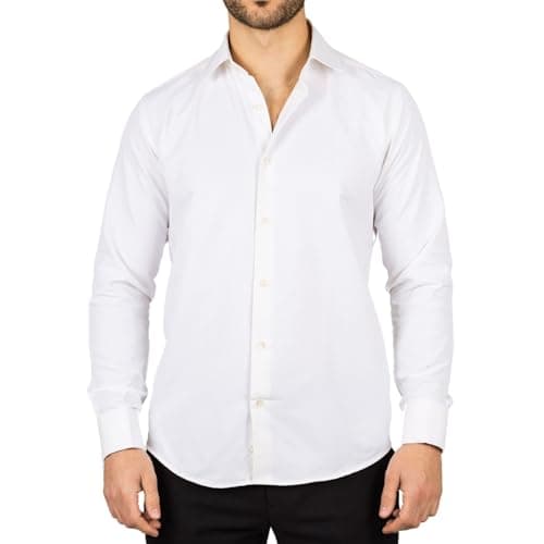 Image of TruClothing Men's Cream Long Sleeve Regular Fit Double Cuff Twill Oxford Shirt - Cream L