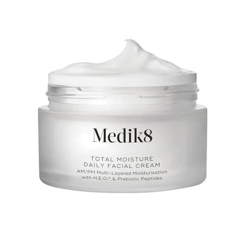 Image of Medik8 Total Moisture Daily Facial Cream – Hyaluronic Acid Moisturiser, Day & Night Face Cream, Clinically Proven Instant, Deep & Lasting Moisturisation, Fragrance-Free For All Skin Types – 50 ml