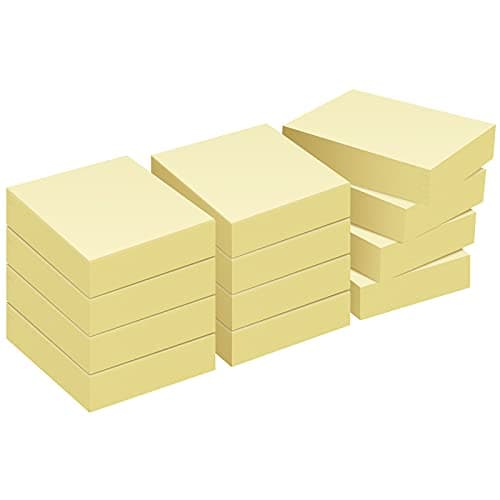 Image of ZCZN 38 x 51 mm Sticky Notes, Yellow Self-Stick Memo Note Pads, 100 Sheets/Pad, Small Size, 12 Pads