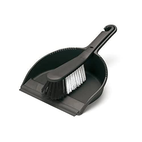 Image of Addis 505874 Dustpan and Stiff Brush Set, Black,22.5 x 31.5 x 11 cm