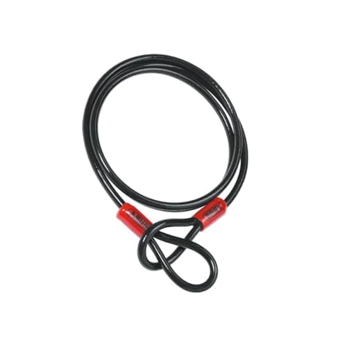 Image of ABUS Cobra 10 loop cable - steel cable coated with plastic - security for bicycle and motorbike accessories - 2.2 metres long, 10 mm thick, black