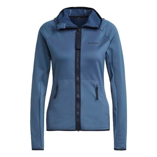 Image of adidas womens Terrex Tech Flooce Light Hooded Hiking Jacket