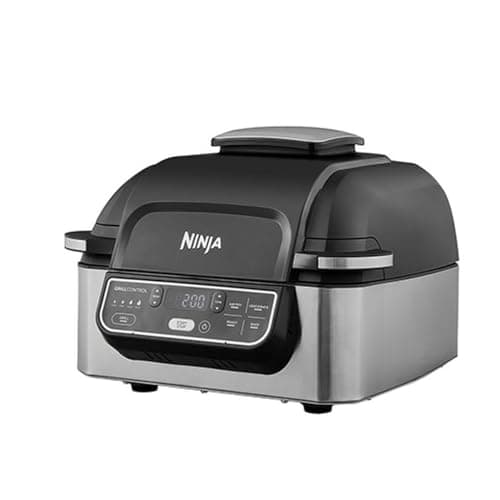Image of Ninja Foodi Grill & Airfryer, 5.7 L Hot Air Fryer, Air Fryer, Dishwasher Safe Parts, 5-in-1, Black/Silver AG301EU