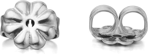 Image of Limerencia G23 Titanium Earring Clasps, 20G 0.8 mm Hypoallergenic Earput Clasp for Sensitive Ears, 4 Pieces (Glossy Grey, Petal)