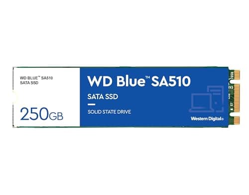 Image of WD Blue SA510 250GB M.2, SATA SSD, up to 555 MB/s, Includes Acronis True Image for Western Digital, Disk & Cloning Migration, Flexible backup & recovery, ransomware protection