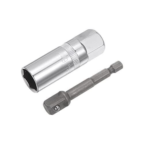 Image of sourcing map 21mm Spark Plug Socket Set, 3/8" Drive 6 Point Deep Thin Wall with Hex Shank Power Drill Adapter (Only 6 Point Socket with Thin Wall Design)