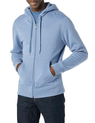 Image of Amazon Essentials Men's Full-Zip Fleece Hoodie (Available in Big & Tall), Slate Blue, L