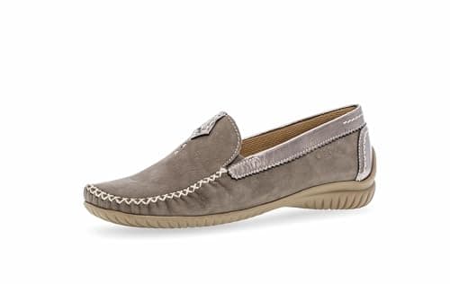 Image of Gabor California | Fumo/Argento Nubuck/Leather | Womens Slip On Moccasin Shoes UK 5 Fumo/Argento