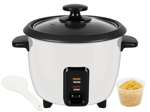 Image of Everypan Essentials 700W Rice Cooker, 1.8L (10 Cups), Non-Stick Inner Pot, Glass Lid with Steam Vent, Cook and Warm Functions, Includes Measuring Cup, Spatula & Detachable Power Cord (1.8 Litre)