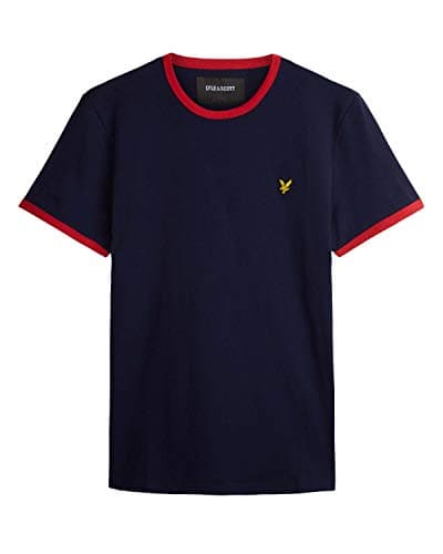 Image of Lyle & Scott Mens T-Shirt Navy/Gala Red XS