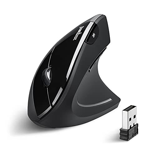 Image of Perixx PERIMICE-713 Wireless Ergonomic Vertical Mouse - 1000/1500/2000 DPI - Right Handed - Recommended with RSI User