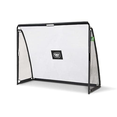 Image of EXIT Toys Coppa Steel Football Goal - Football Goal - With Handy Training Wall - Includes Solid Anchoring System - For In The Garden - Train Your Football Skills - 7.2x5.6ft - Black