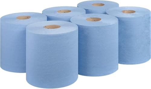 Image of REQUISITE NEEDS Embossed 2 Ply Blue Rolls - Blue Paper Towel Tissue (Pack of 6)