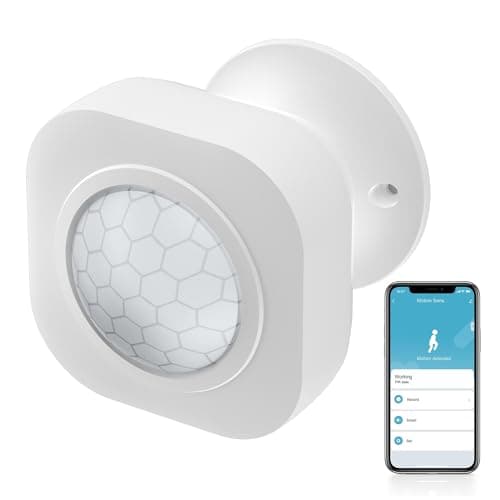 Image of Wi-Fi Motion Sensor: Tuya Smart PIR Motion Detector with App Alerts, Battery Powered, Infrared Wireless Alarm System for Alarm System & Smart Home Automation (wifi version)
