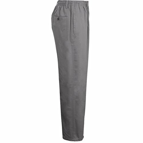 Image of MyShoeStore Mens Smart Rugby Trousers Fully Elasticated Stretch Waist Band with Draw Cord Comfortable Fit Workwear Bottoms Straight Leg Casual Formal Work Pants Size 30-48(Grey,44/29)