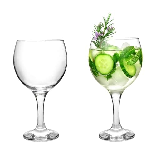 Image of Drinkstuff Gin Balloon Glasses, 645ml Large Copa Glasses for Gin & Tonic & Cocktails, Long Stem, Dishwasher Safe (2)