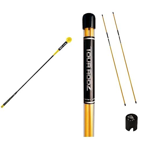 Image of SKLZ Gold Flex, Golf Swing Trainer, Golf Accessories, Yellow/Black, Ladies/Junior, 40'' / 102cm & Longridge Men's Practice Aid Tour Rodz Golf Alignment Sticks Yellow