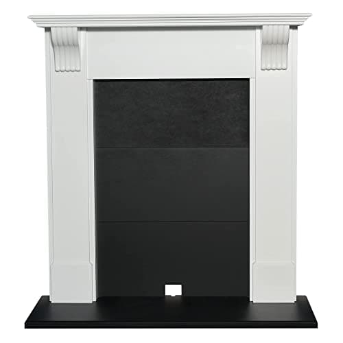 Image of Adam Harrogate Stove Fireplace in Pure White & Black, 39 Inch