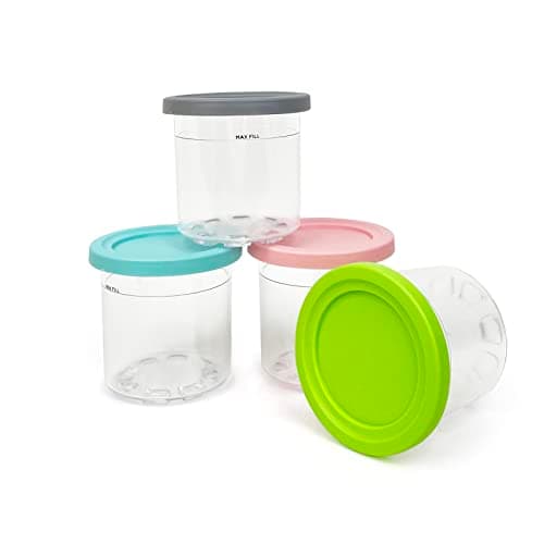 Image of CUTIECLUB Dessert Tubs 4PCS Ice Cream Pints Containers and Lids for Ninja Creami NC301 NC300UK NC299AMZ Series Creami Ice Cream Makers