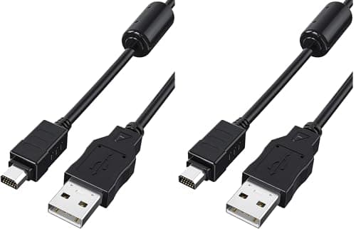 Image of DragonTrading Replacement Data Transfer And Charging USB cable for Olympus Digital Cameras - USB Cable Model Number CB-USB5/CB-USB6 - Works with Olympus models listed below : (Pack of 2)