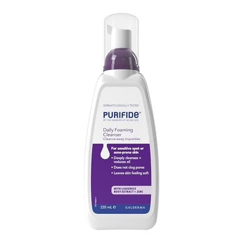 Image of Purifide by Acnecide Daily Cleanser Foaming Acne Face Wash for Spot Prone Skin & Blemish Control, For Women and Men, 235ml, Packaging may vary