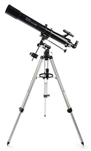 Image of Celestron 21048 PowerSeeker 80EQ Refractor Telescope - includes Two Eyepieces, Erect Image Diagonal, 3x Barlow Lens, Height-adjustable Tripod and Deluxe Accessory Tray, Black