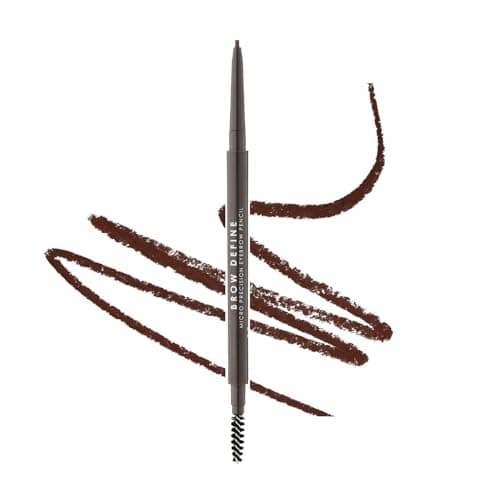 Image of MUA Makeup Academy Brow Define, Dark Brown Micro Eyebrow Pencil with Spoolie Brush, For Dark Hair (Pack of 1) - Vegan & Cruelty Free