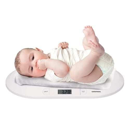 Image of Grundig Baby Scale - Digital Weight Scale Newborn - 10 Gr Accurate Baby Scales - Baby Weighing Scales Max. 20 Kg - Baby Scale with Tare-Function - White