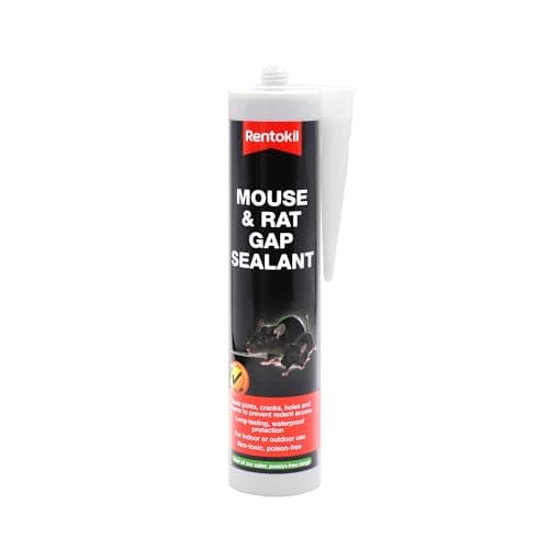 Image of RENTOKIL MOUSE & RAT GAP SEALANT - Waterproof Sealant WIth An Anti-Chew Sticky Core - Blocks Entry Points To Prevent Rodent Access - Easy to Apply - Poison Free - 300ml, White