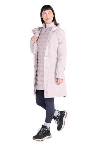 Image of Mountain Warehouse Alaskan Womens 3 In 1 Long Jacket - Waterproof, Breathable, Adjustable Raincoat, Detachable Inner Coat & Taped Seams - Spring Summer, Outdoors Light Beige Women's Size 10