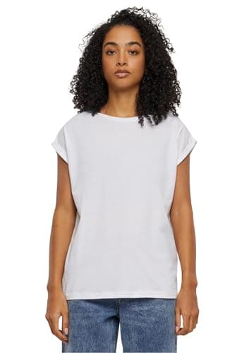 Image of Urban Classics Women's Ladies Extended Shoulder Tee T-Shirt, White, 4XL