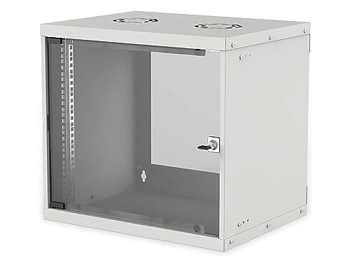 Image of Intellinet Network Cabinet, Wall Mount (Basic), 9U, 400 mm Deep, Grey, Flatpack, Max 50 kg, Glass Door, 19 Inch, Three Year Warranty